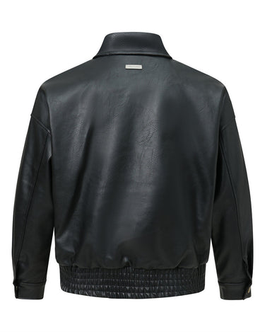 Tung Sung Retro Washed Crackled Leather Jacket - Tung Sung