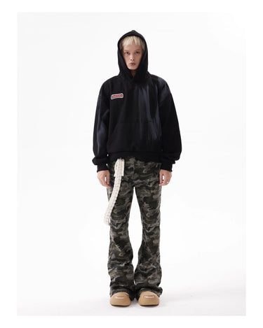 Tung Sung Gradient-Dyed Embroidery Cropped Hoodies - Tung Sung