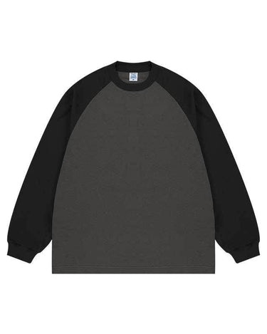 Tung Sung 265g Heavyweight Color-Blocked Raglan Sleeve Long-Sleeve Tee - Tung Sung