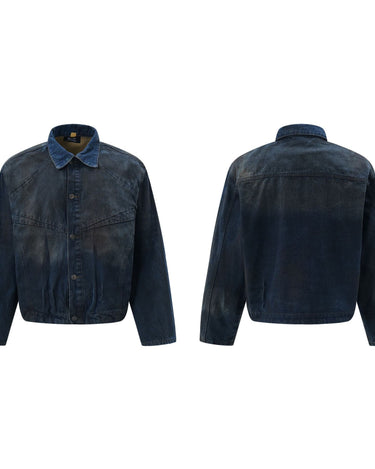 Tung Sung Distressed Oil-Stained Indigo Denim Jacket - Tung Sung