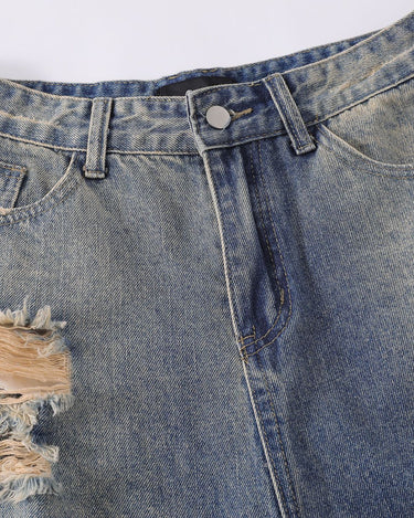 Tung Sung Distressed Ripped Jorts - Tung Sung