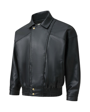 Tung Sung Retro Washed Crackled Leather Jacket - Tung Sung