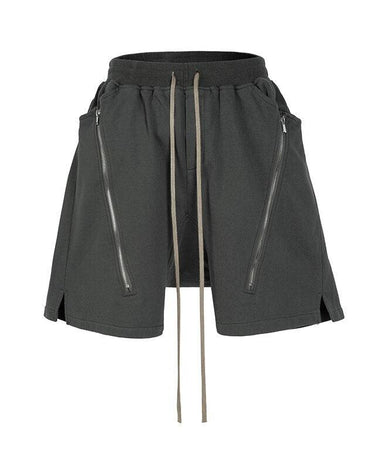 Tung Sung Dual-Zipper Split Hem Terry Shorts - Tung Sung