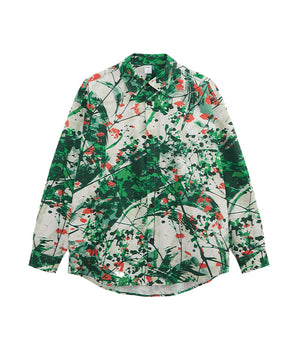 Tung Sung Brushstroke Floral Print Chiffon Shirt - Bubble Fabric