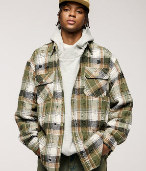 Tung Sung Distressed Plaid Shirt - Edgy Style