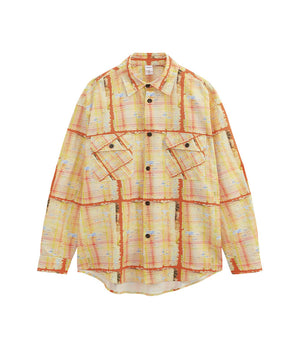 Tung Sung Colorful Stained Glass Print Seersucker Shirt - Lightweight & Stylish