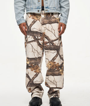 Tung Sung Camouflage Tree Branch Print Jeans - Outdoor-Inspired Style for Everyday Wear - Tung Sung