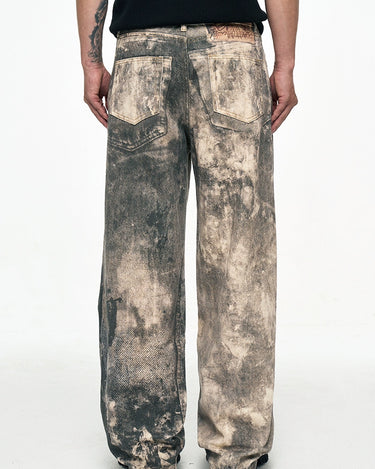 Tung Sung Digital Print Camouflage Splatter Jeans in Relaxed Fit - Tung Sung