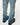 Tung Sung Retro-Styled Denim Jeans with Distressed Hems & Flame Applique Patches - Tung Sung