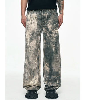 Tung Sung Digital Print Camouflage Splatter Jeans in Relaxed Fit - Tung Sung