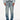 Tung Sung Retro-Styled Denim Jeans with Distressed Hems & Flame Applique Patches - Tung Sung