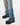 Tung Sung Retro-Styled Denim Jeans with Distressed Hems & Flame Applique Patches - Tung Sung