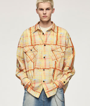 Tung Sung Colorful Stained Glass Print Seersucker Shirt - Lightweight & Stylish