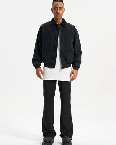 Tung Sung Black Split-Hem Flare Wrinkle-Resistant Dress Pants - The Perfect Blend of Style and Classic Elegance - Tung Sung