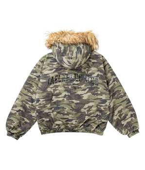 Tung Sung Camouflage Puffer Jacket Removable Fur Collar