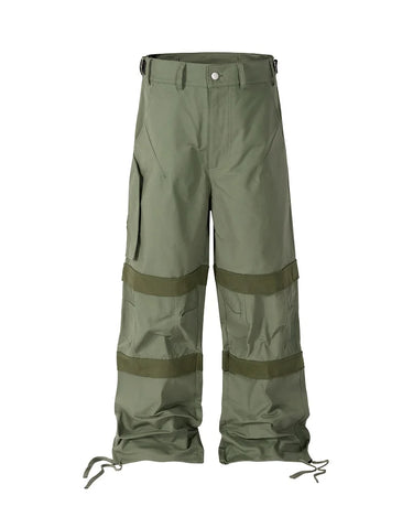 Tung Sung Adjustable Drawstring Cuff Multi-Pocket Utility Paratrooper Pants – Stylish & Functional - Tung Sung