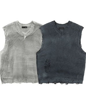 Distressed Post-Apocalyptic Knit with Grunge Dye