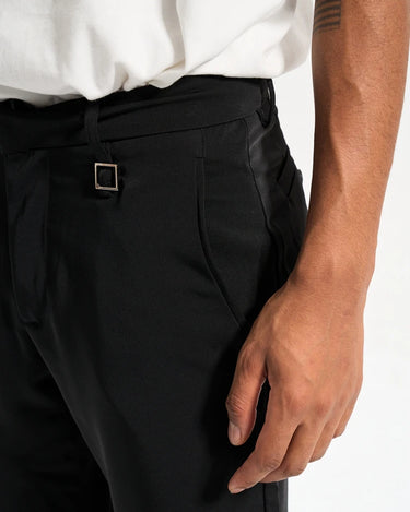 Tung Sung Black Split-Hem Flare Wrinkle-Resistant Dress Pants - The Perfect Blend of Style and Classic Elegance - Tung Sung