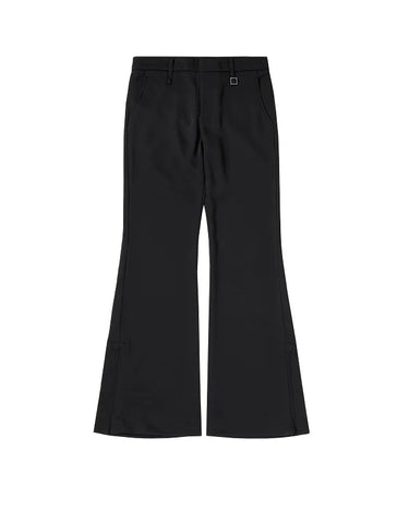 Tung Sung Black Split-Hem Flare Wrinkle-Resistant Dress Pants - The Perfect Blend of Style and Classic Elegance - Tung Sung