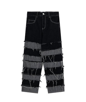 Tung Sung Tassel Patchwork Denim Jeans - Tung Sung