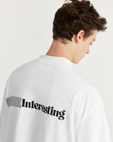 Tung Sung Trendy Mock-Tape High-Neck Tee with 3D Silicone Lettering Print in Relaxed Fit - Tung Sung