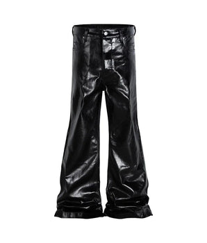 Tung Sung Oil-wax Shiny Flare Jeans - Tung Sung