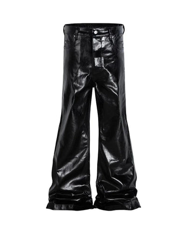 Tung Sung Oil-wax Shiny Flare Jeans - Tung Sung