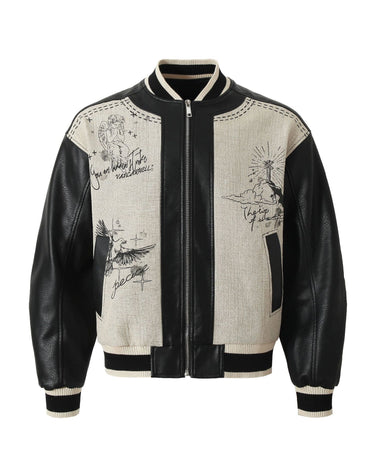 Tung Sung Retro Leather-Patched Varsity Jacket - Tung Sung