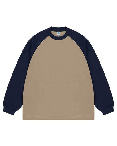 Tung Sung 265g Heavyweight Color-Blocked Raglan Sleeve Long-Sleeve Tee - Tung Sung