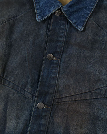 Tung Sung Distressed Oil-Stained Indigo Denim Jacket - Tung Sung