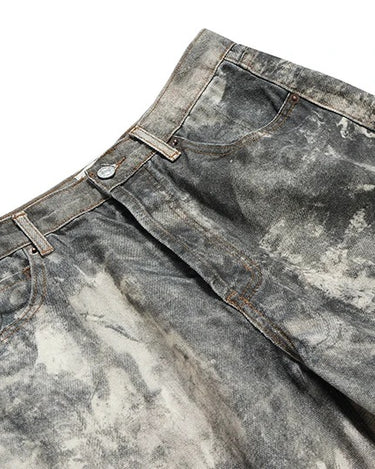 Tung Sung Digital Print Camouflage Splatter Jeans in Relaxed Fit - Tung Sung