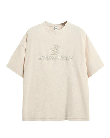 Tung Sung Textured Embroidered Terrycloth Oversized Tee - Tung Sung