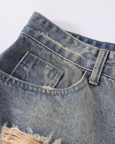 Tung Sung Distressed Ripped Jorts - Tung Sung