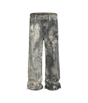 Tung Sung Digital Print Camouflage Splatter Jeans in Relaxed Fit - Tung Sung