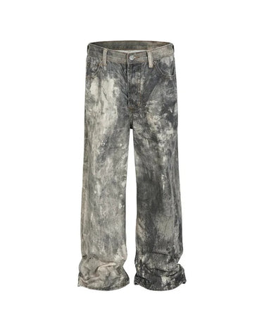 Tung Sung Digital Print Camouflage Splatter Jeans in Relaxed Fit - Tung Sung