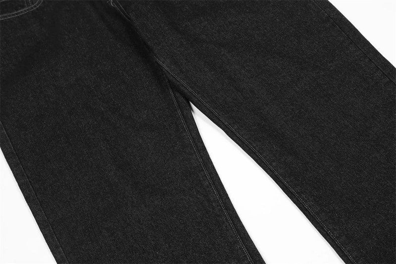 Black Embroidered Jeans K8026 - UncleDon JM