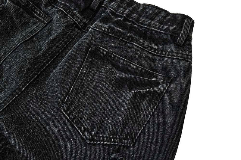 Black Patchwork Baggy Jeans DY868 - UncleDon JM