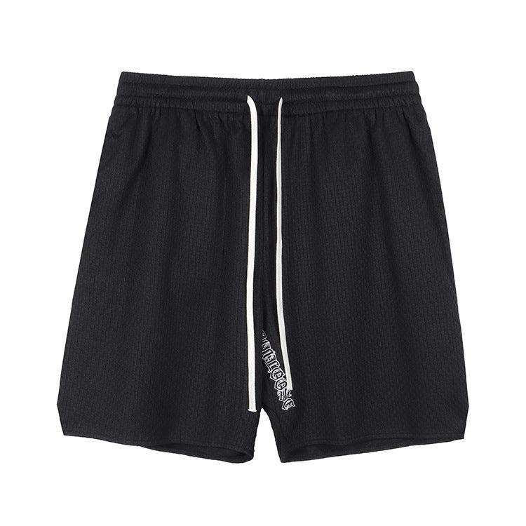 Black Woven Drawstring Shorts J297 - UncleDon JM