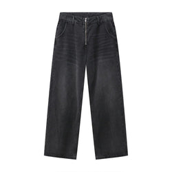 Black Zipper Fly Denim Jeans M7D450 - UncleDon JM