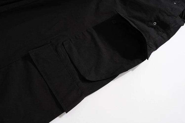 Black Zipper Side Pocket Cargo Pants 8338 - UncleDon JM
