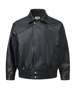 Tung Sung Retro Washed Crackled Leather Jacket - Tung Sung