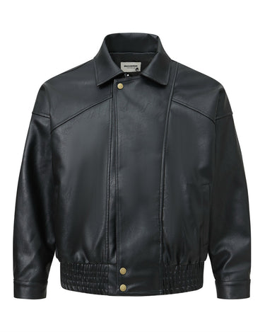 Tung Sung Retro Washed Crackled Leather Jacket - Tung Sung