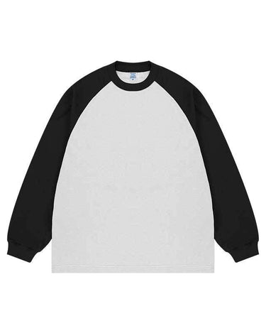 Tung Sung 265g Heavyweight Color-Blocked Raglan Sleeve Long-Sleeve Tee - Tung Sung