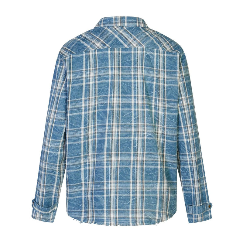 Checkered Tassels Zip Up Shirt UQ230878 - UncleDon JM