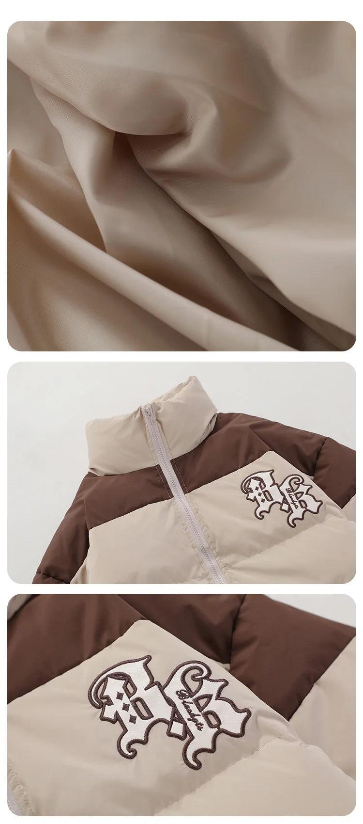 Colour Block Collar Puffer Cotton-padded Jacket N1073 - UncleDon JM