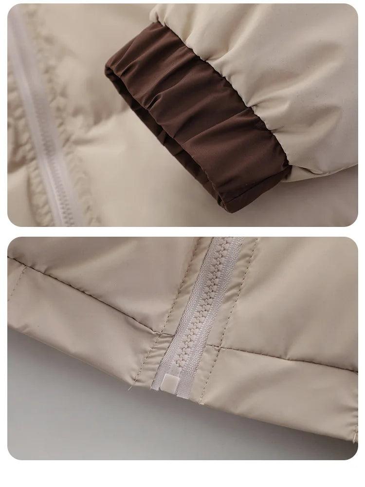 Colour Block Collar Puffer Cotton-padded Jacket N1073 - UncleDon JM