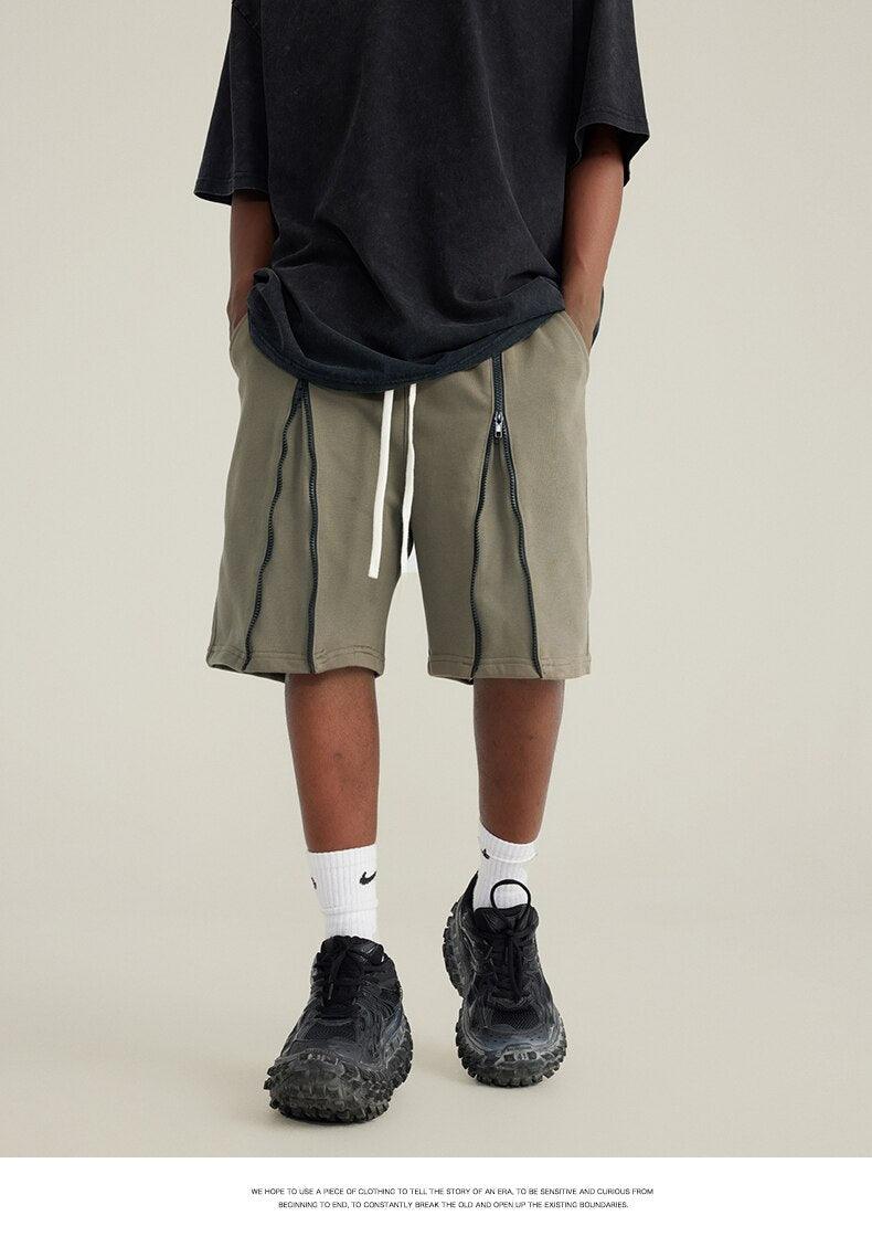 Contrast Zipper Shorts S3048 - UncleDon JM