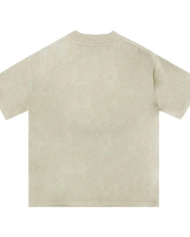 Tung Sung Letter Foam Printing Suede Tee - Tung Sung