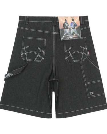 Tung Sung Street Dance Loose Over-the-Knee Raw Jorts - Tung Sung