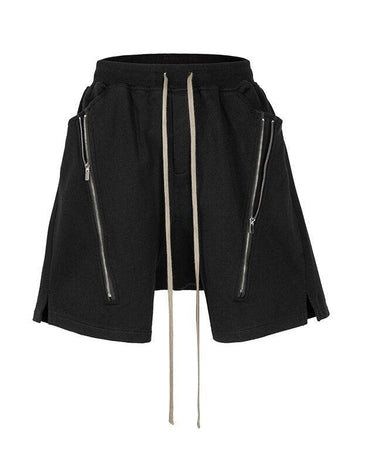 Tung Sung Dual-Zipper Split Hem Terry Shorts - Tung Sung